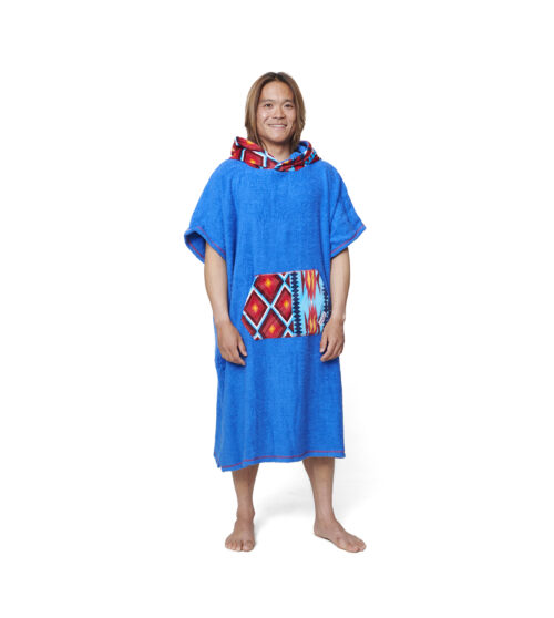 Kangaroo Pocket Aztec Surf Poncho
